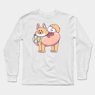 Shiba Inu Hot Dog Long Sleeve T-Shirt